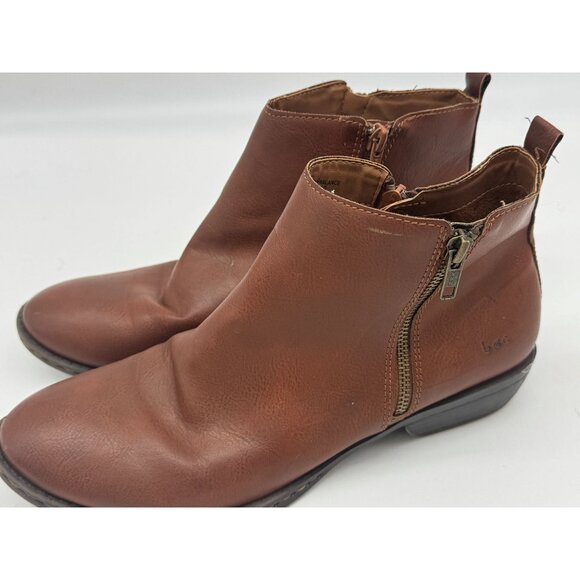 BOC Women's Waterproof Leather Ankle Boots Size 10 M Brown Side Zipper Casual - Picture 11 of 16